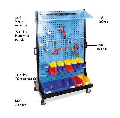 雙面物料整理架，移動(dòng)整理架，工具掛板架，料盒掛板架