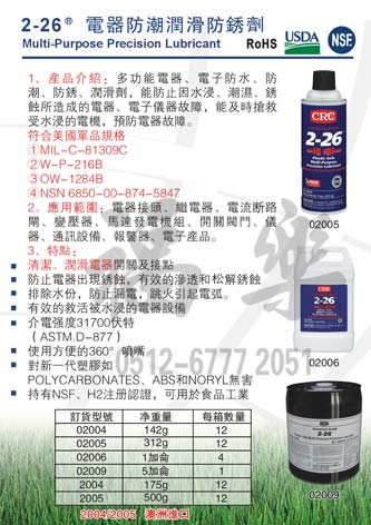 美國CRC-02004電器防潮潤滑防銹劑