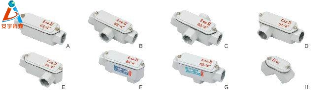 BHC-G1/2A一平防爆穿線盒一通平，二通平防爆穿線盒G1/2