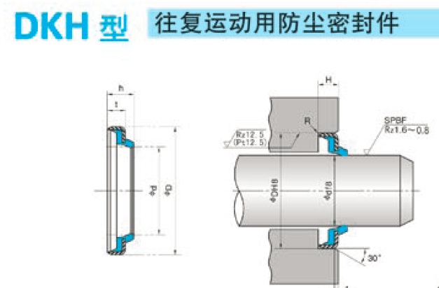 DKH防塵密封件-氟膠金屬骨架密封件