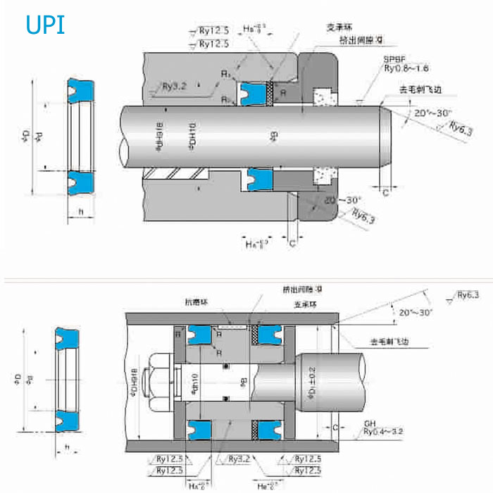 UPH/UPI活塞活塞桿兩用密封圈-天津伊威井瑞商貿(mào)有限公司