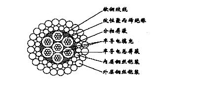 W7BPP-13.20mm七芯改性聚丙烯絕緣分相屏蔽及總屏蔽雙鋼絲