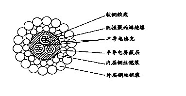 W3BP-8.00mm三芯改性聚丙烯絕緣雙鋼絲鎧裝承荷探測(cè)電纜