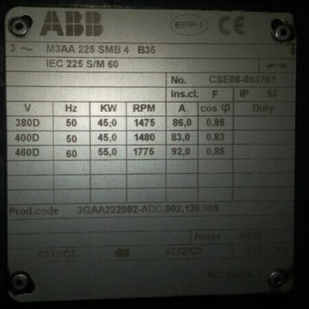 ABB電機M3AA 225 S/MB4 B35