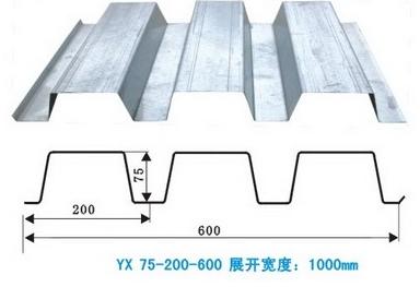 YX75-200-600樓承板  鋼承板  承重板  壓型鋼板