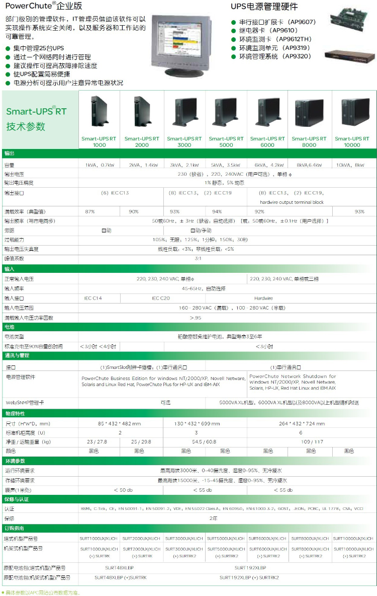 APCups電源10kva單單長SURT10000UXICH