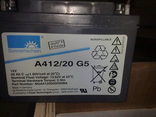 12V20ah德國陽光蓄電池  A412/20G5參數(shù)