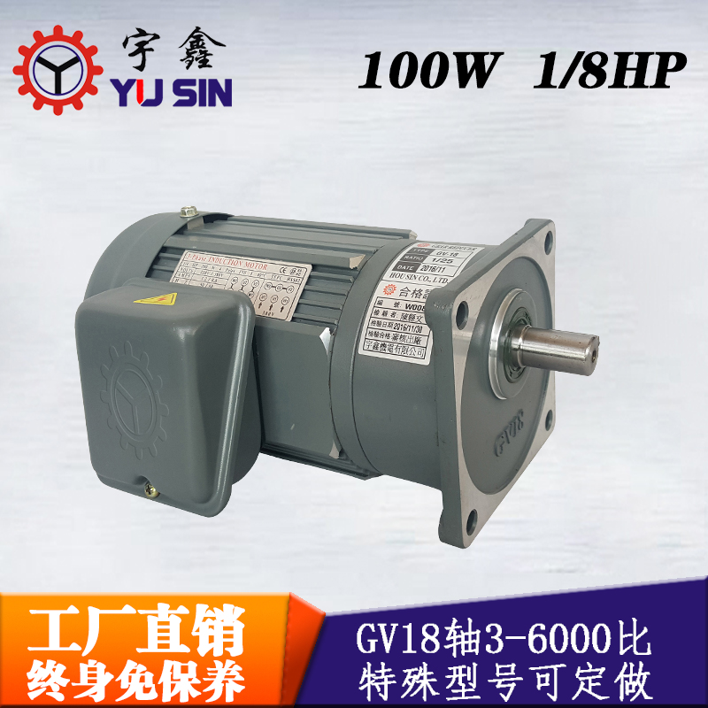 免保養(yǎng)減速電機GV18軸100W單相異步電動機