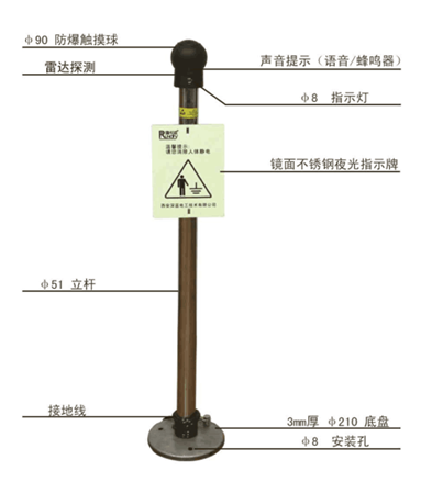 杰瑞久智防爆型人體靜電釋放器，廠家直銷，價格優(yōu)惠