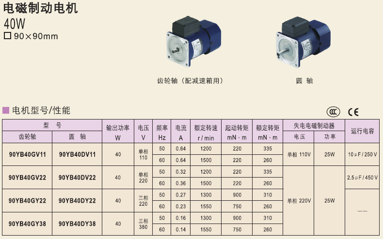 90YB40GV11   90YB40GV22  90YB40DV11精研電機