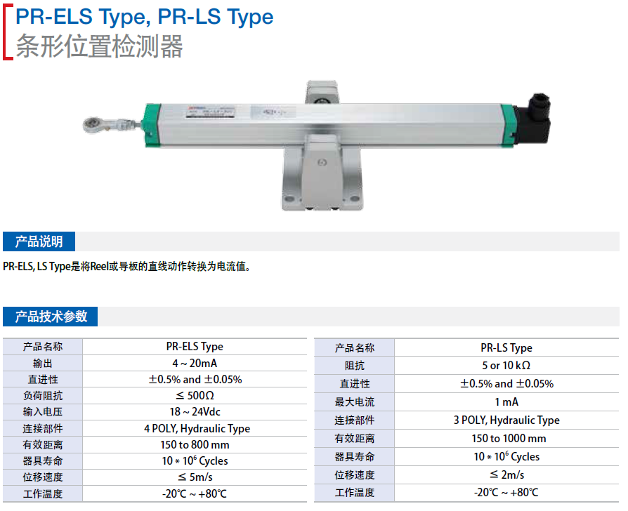 PR-ELS/LS-150  PR-ELS/LS-900 條形位置檢測器韓國保羅