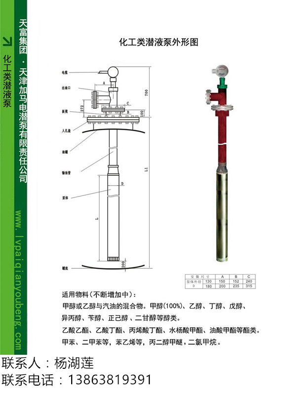 地埋罐專用泵-綠牌防爆化工潛泵