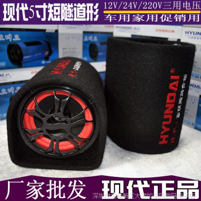 5寸短隧道形車載低音炮現(xiàn)代汽車音箱12v/24v220v低音炮汽車音響