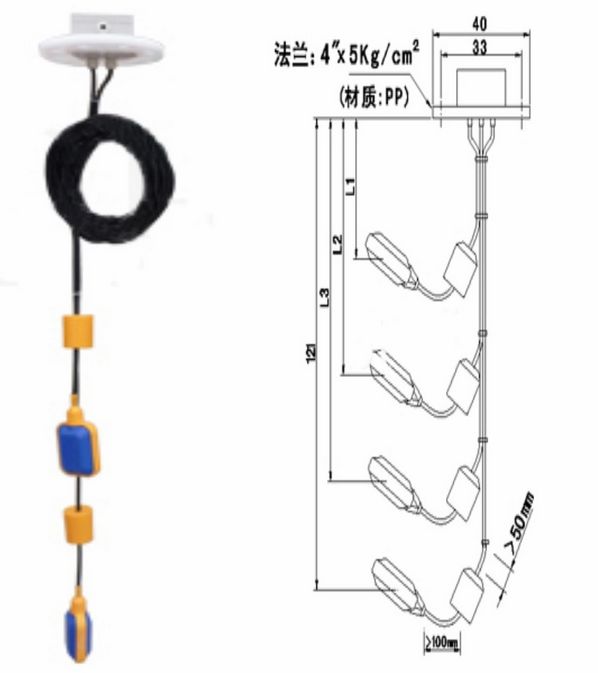 HD-PG2成組電纜浮球液位開關