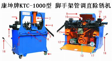 鋼管調(diào)直除銹兩功能機