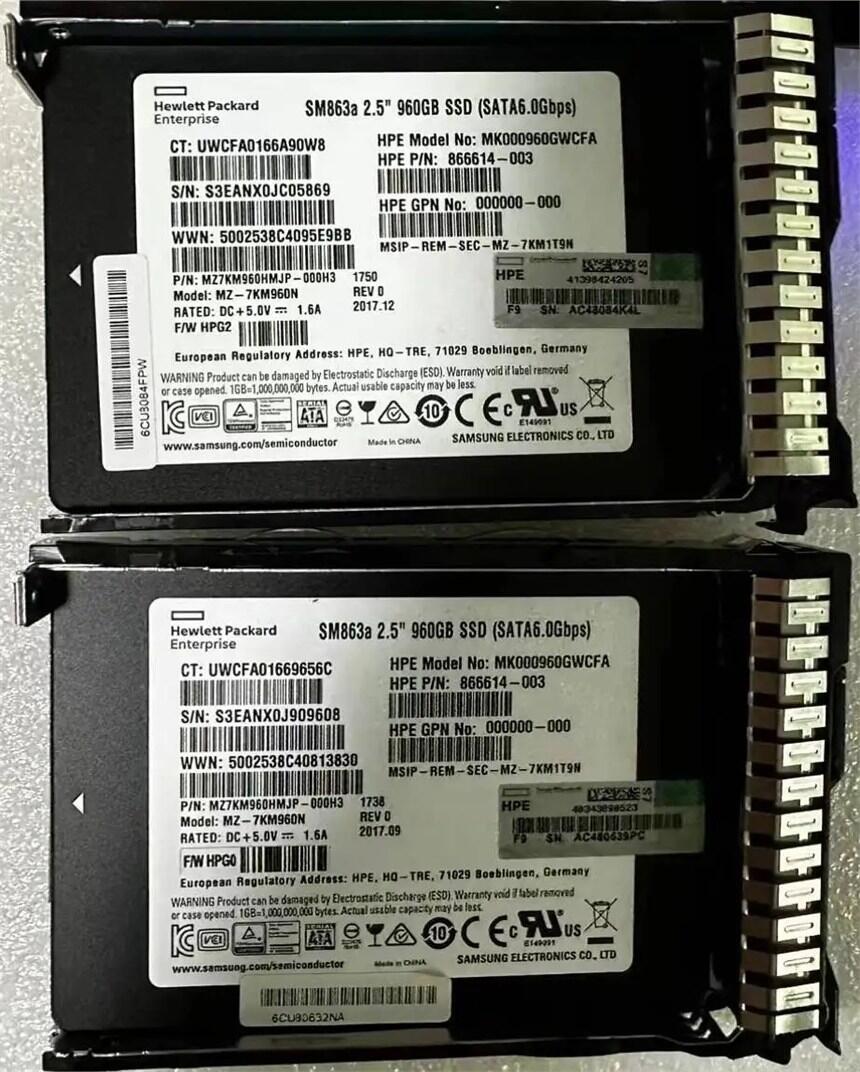 872350-B21 872521-001 866614-003 960GB SSD硬盤(pán)