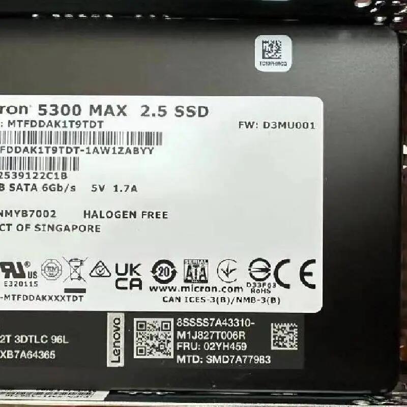 4XB7A17127 S4620 1.92TB SATA SSD SR658 服務器硬盤