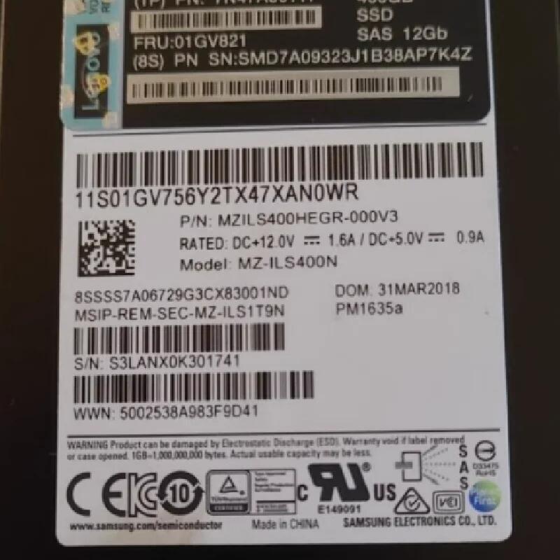 01GV821 7N47A00117 400GB SAS G4HS SSD 服務(wù)器硬盤(pán)