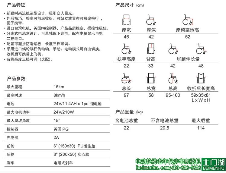 臺(tái)灣merits美利馳P110輕便型鋰電池電動(dòng)輪椅