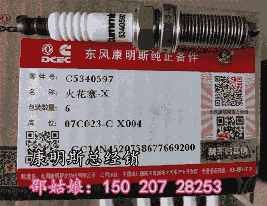 湖北東康代理C5340597火花塞（發(fā)貨）