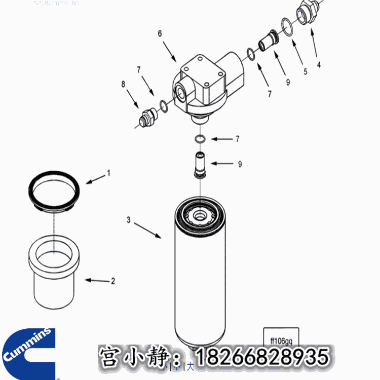 QSX15發(fā)電機組燃油濾清器3101872弗列加濾芯FS1040