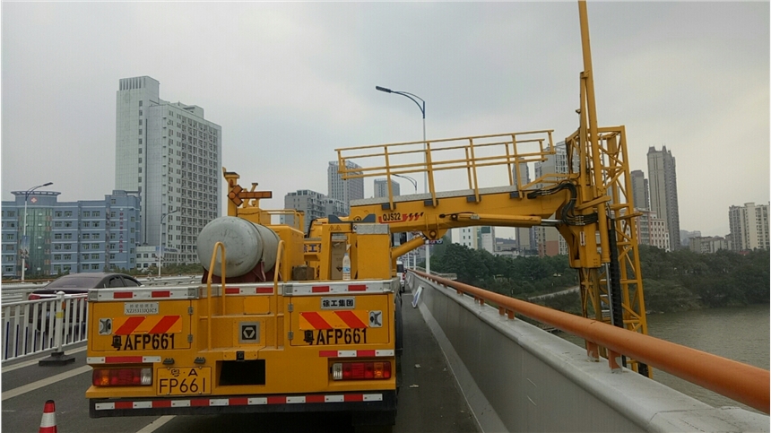 南沙橋檢車出租，大崗鎮(zhèn)橋梁支架底座管道日化施工橋檢車出租