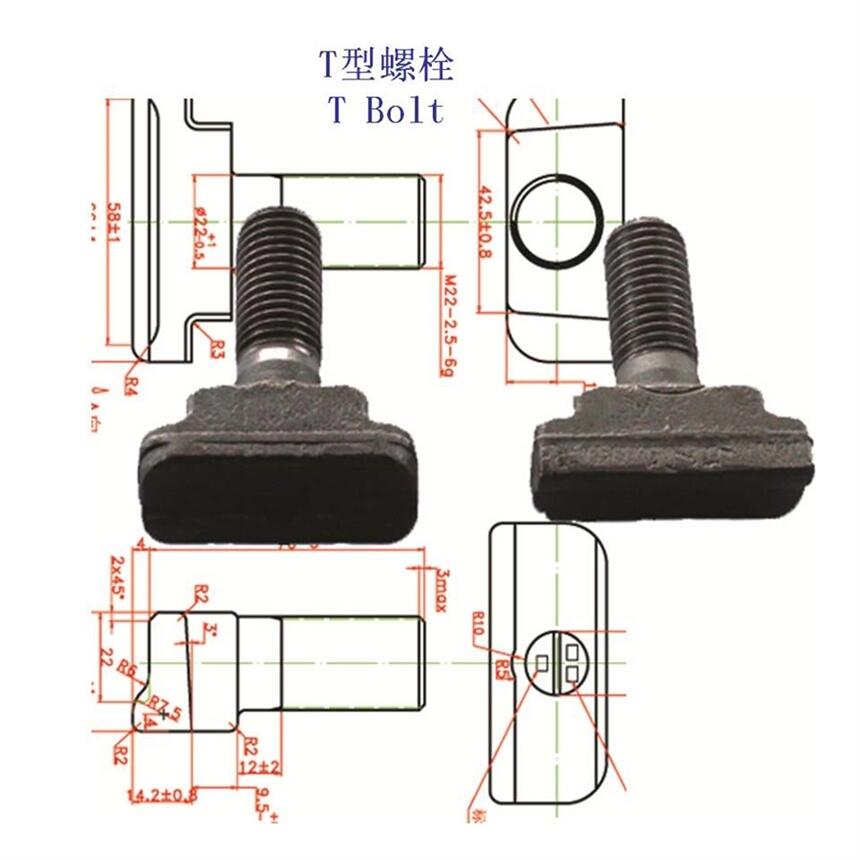 四川40Cr軌道T型螺栓、6.8級(jí)鐵路T形螺桿生產(chǎn)廠家