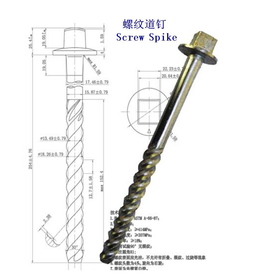 土庫曼斯坦20MnTiB螺旋道釘生產(chǎn)廠家