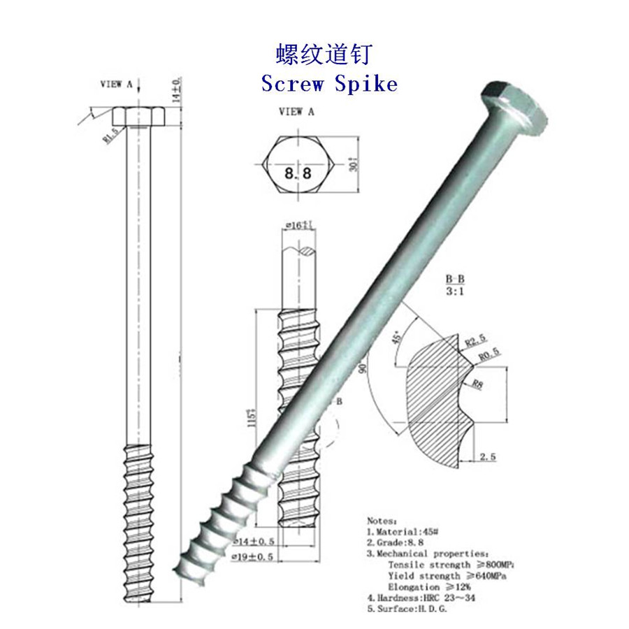 格魯吉亞高碳鋼螺紋道釘生產(chǎn)工廠