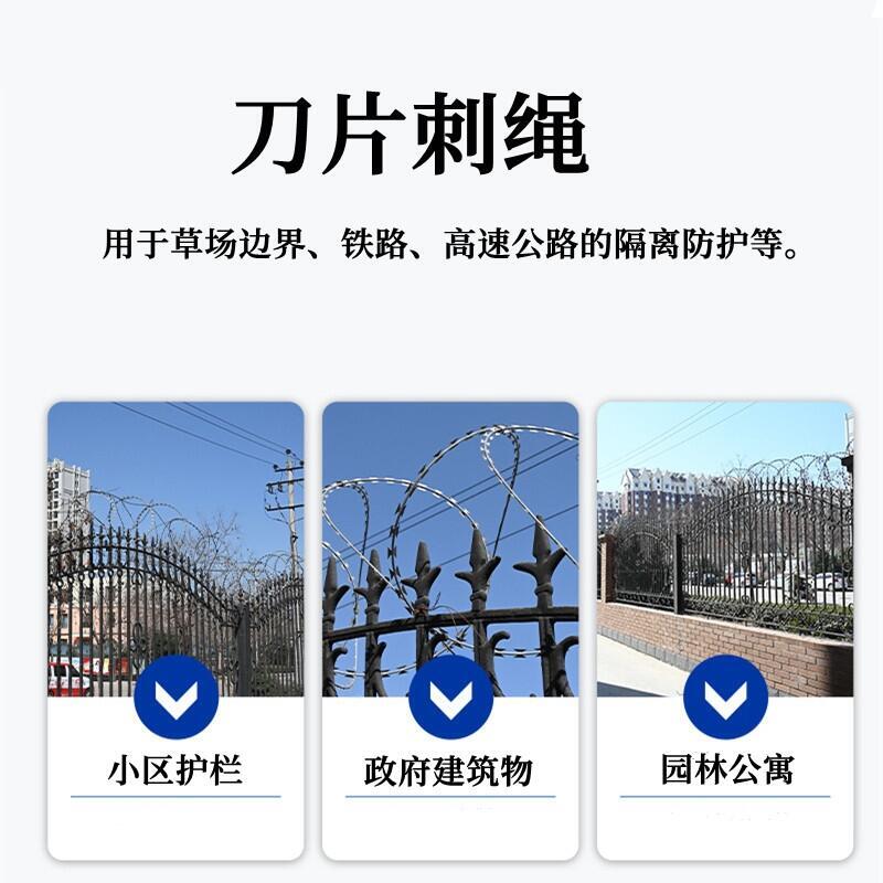 河北直線型刀片刺繩廠家供應江蘇機場防護網南京滾籠防盜隔離網