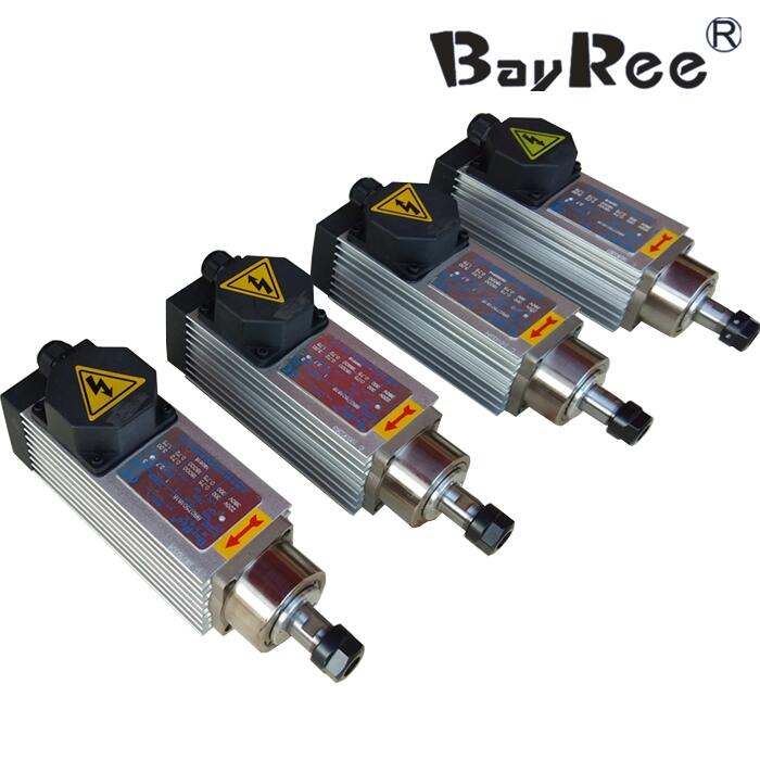 BAYREE雕刻機(jī)方形風(fēng)冷主軸電機(jī) 750W 380V 18000轉(zhuǎn) 高速電主軸