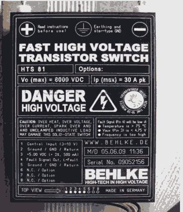 德國BEHLKE HTS 31-80型高壓開關(guān)