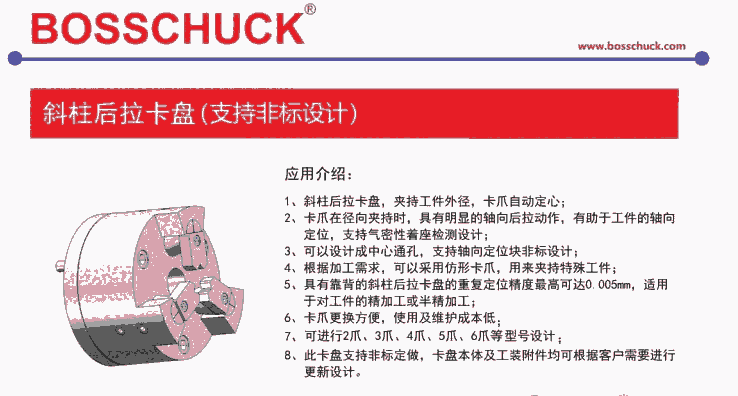 出售BOSSCHUCK斜柱后拉卡盤，原裝進口，非標定制