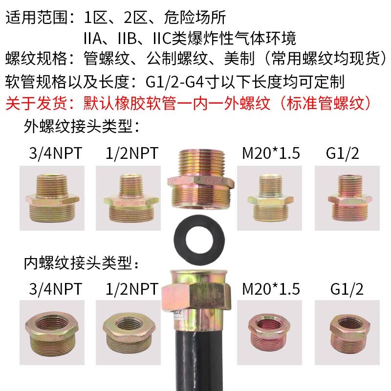 1寸防爆撓性軟管,防爆燈軟管接線盒