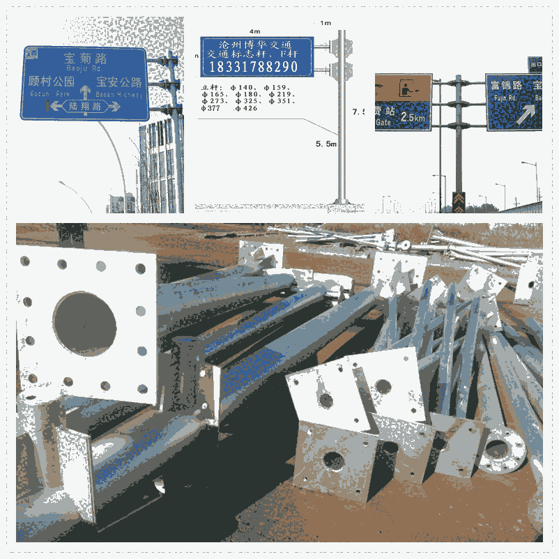 交通標志板支撐件 道路標志牌鋼結構立柱