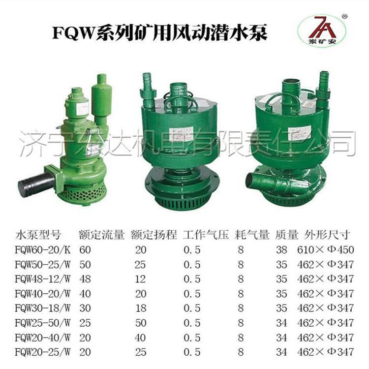 FQW25-50風(fēng)動(dòng)潛水泵 礦用排污潛水泵 大流量排污泵