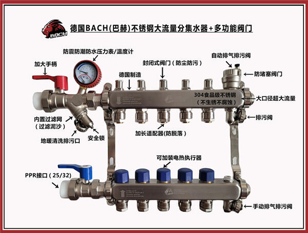 德國進(jìn)口巴赫304不銹鋼大流量分水器，巴赫分水器，進(jìn)口分水器，原裝進(jìn)口分水器