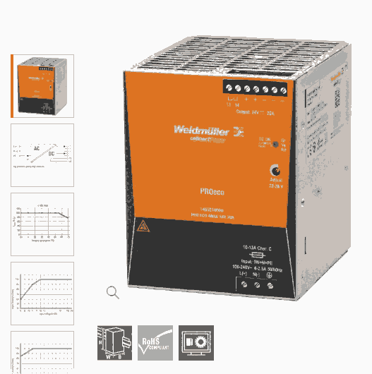 1469510000電源PRO ECO 480W 24V 20A魏德米勒授權(quán)代理商