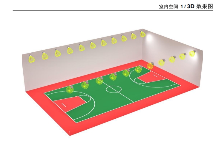 室內(nèi)籃球場照明燈布置方式