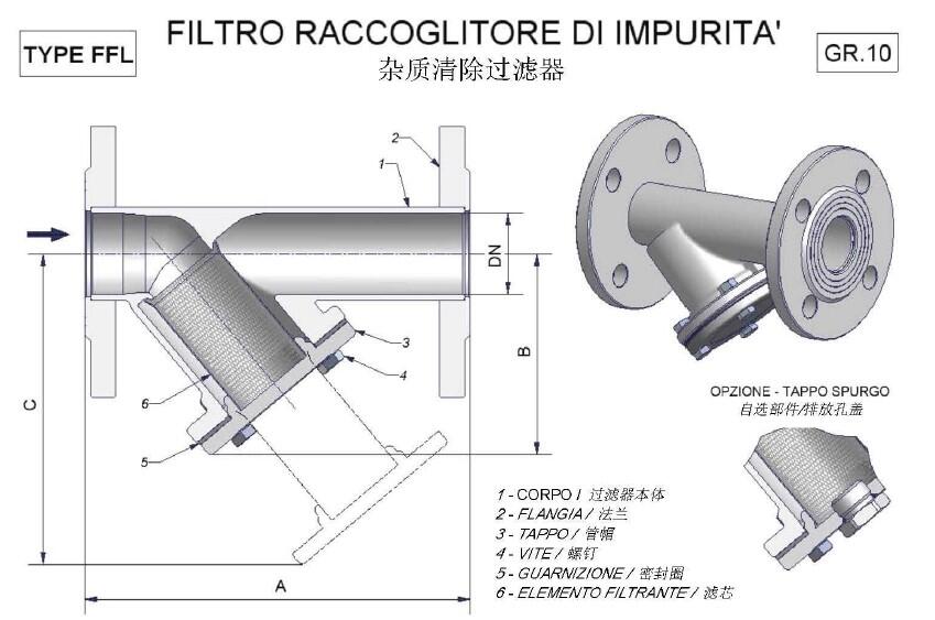 漢達(dá)森burocco品牌FFL過濾器γ”型過濾器