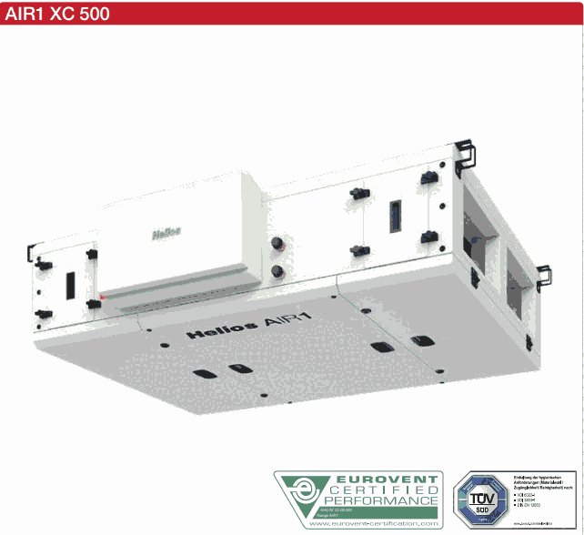 Helios風機AIR1 XC 500 L具有熱回收功能