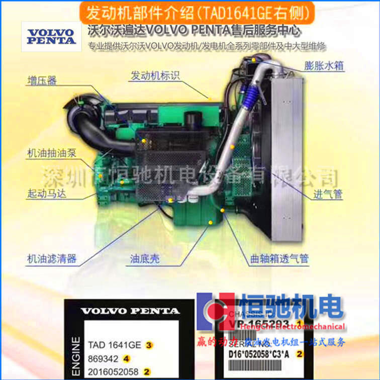 沃爾沃TAD1342GE柴油機維修配件|TAD1354GE柴油發(fā)電機組