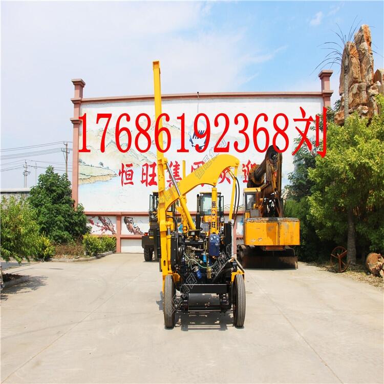 熱銷公路圓樁護(hù)欄打樁機(jī) 輪式護(hù)欄鉆孔機(jī) 護(hù)欄打拔鉆一體機(jī)