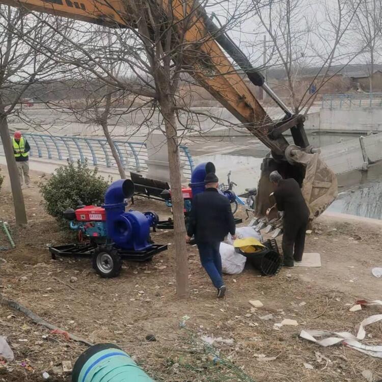 柴油380立立方移動拖車泵防雨型排澇6寸水泵7.5千瓦電機(jī)