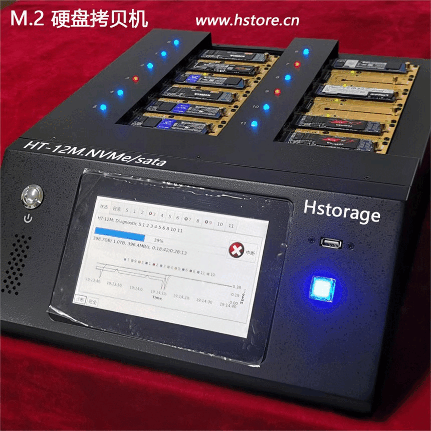 NVMe 硬盤拷貝機(jī)  12口  觸屏