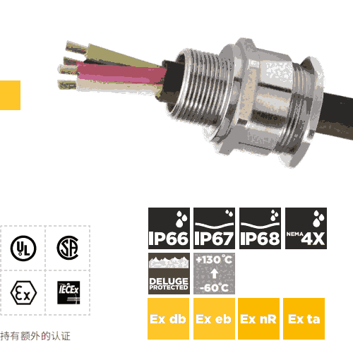 CMP防爆格蘭頭非鎧裝A2F系列電纜密封接頭EXD/EXE隔爆增安雙重認(rèn)證