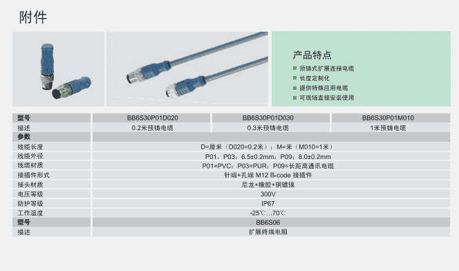 ELCO擴(kuò)展線纜BB6S30P01D100