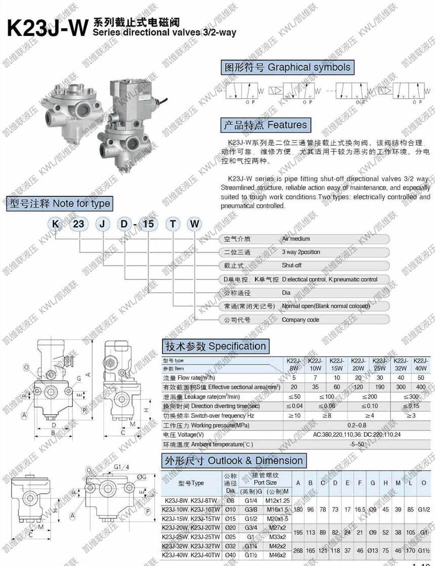 忻州K23JD-40BW,截止式換向閥,,廠家直銷|