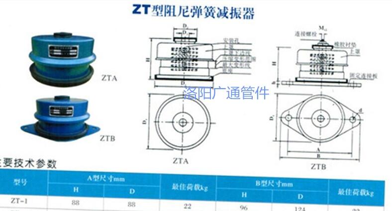 ZTB型阻尼彈簧減振器降震動件廠家