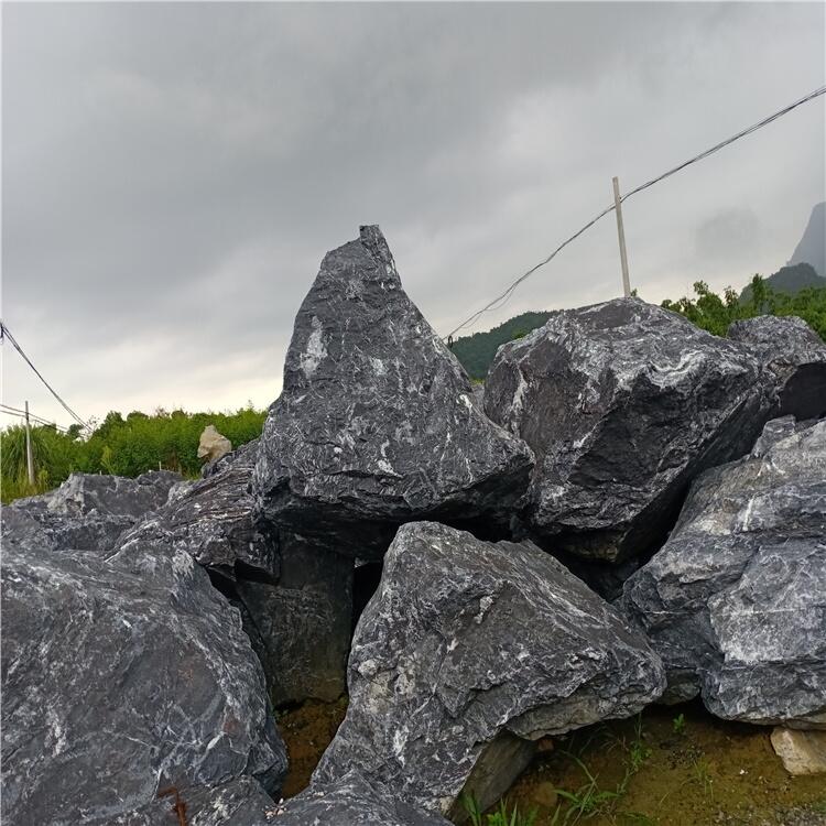 景觀假山園林石 庭院設(shè)計風(fēng)景石 黑山石別墅草坪綠化石